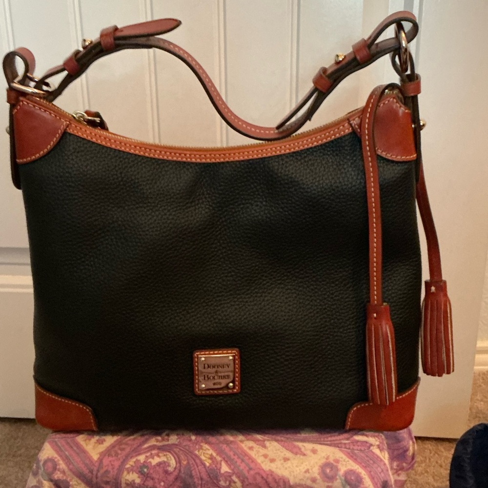 Dooney & Bourke Black and Brown Leather Shoulder Bag